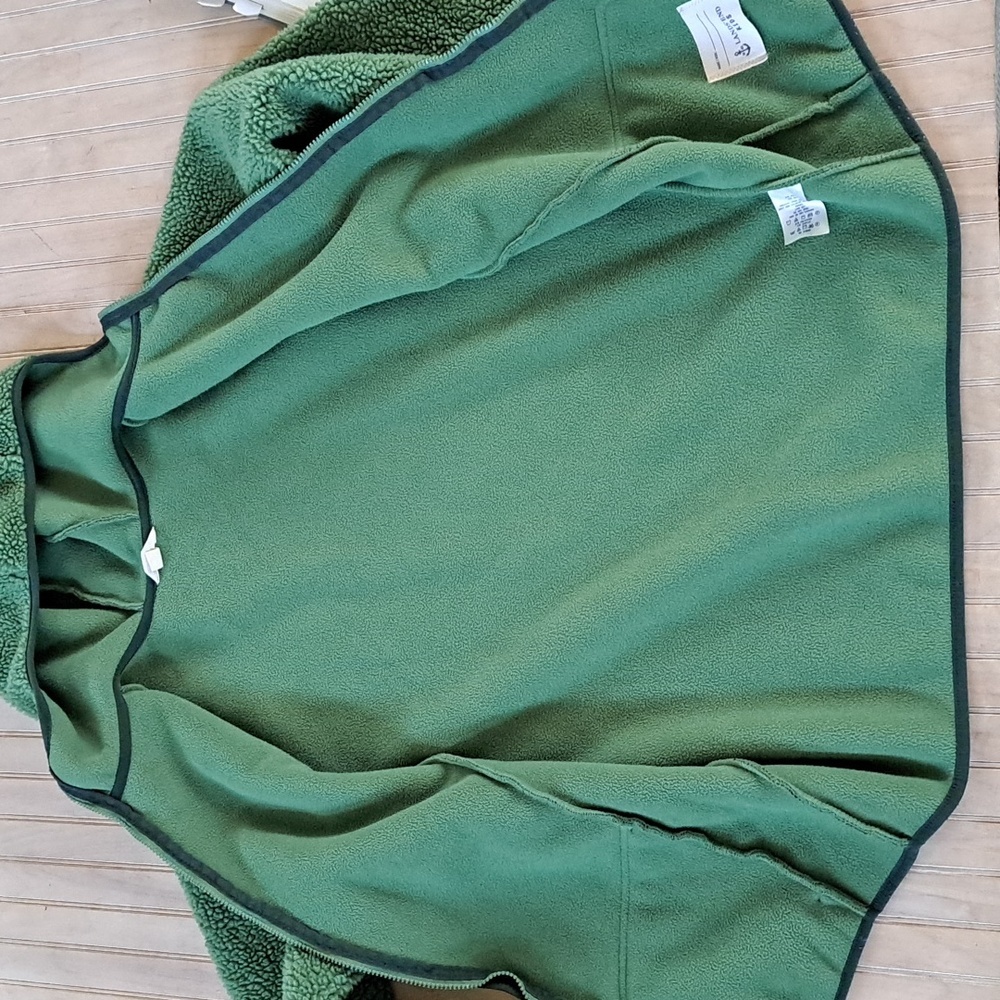 Land's End Fleece Sherpa Oversized Unisex Zipped Chunky Hooded Sweater Jacket - Picture 7 of 9